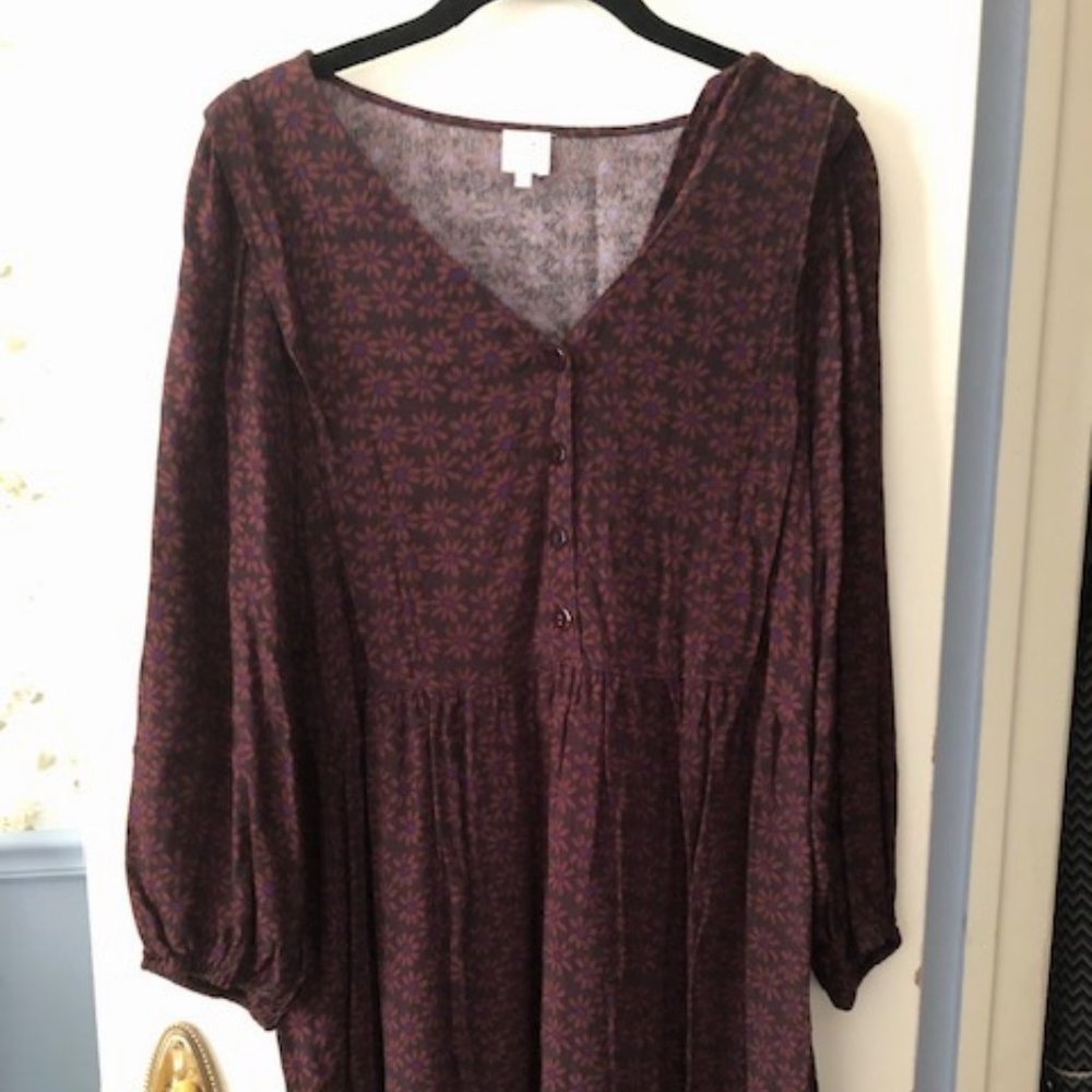Maroon Floral Dress